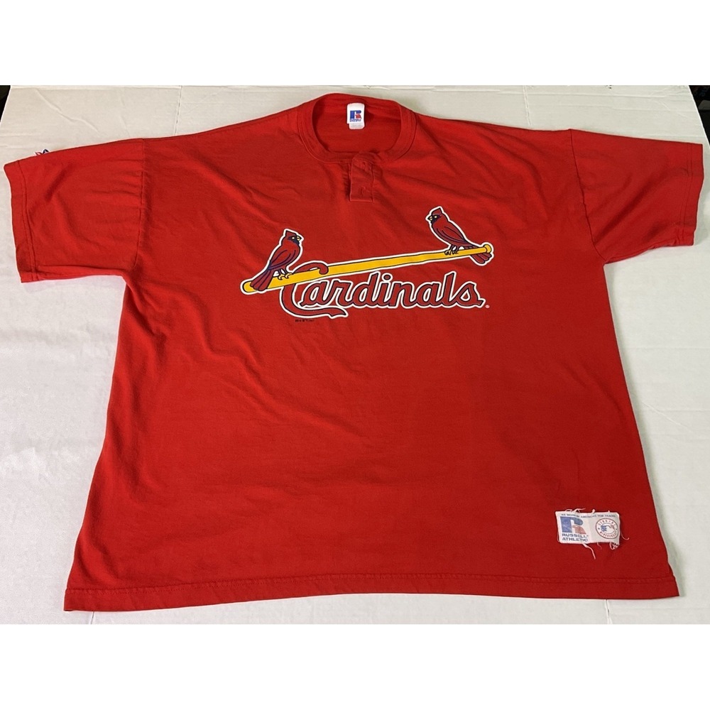 Vintage 1997 St Louis Cardinals Russell Athletic Jersey T-Shirt Size 2XL